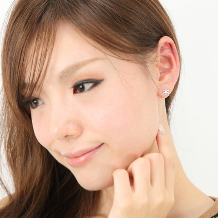 楽天市場】雪の結晶 ピアス 18k 14k K18YG K14WG イエロー ホワイト