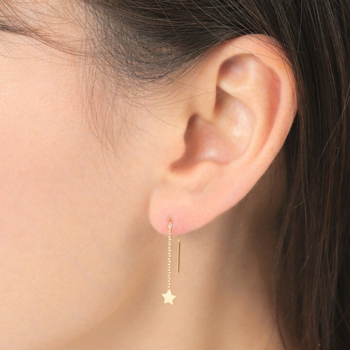 楽天市場】ムーン スター アメリカン ピアス K18YG 18k 18金 イエロー  