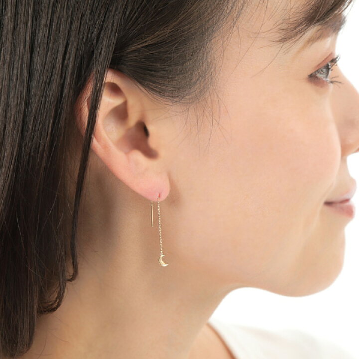 楽天市場】ムーン スター アメリカン ピアス K18YG 18k 18金 イエロー  