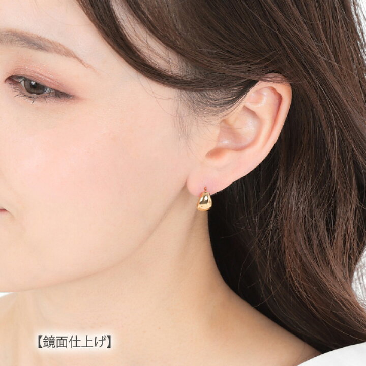 楽天市場】月甲 中折れ フープ ピアス ムーンピアス ピアス K18YG 18金 
