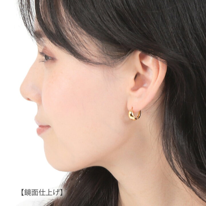 楽天市場】月甲 中折れ フープ ピアス ムーンピアス ピアス K18YG 18金 