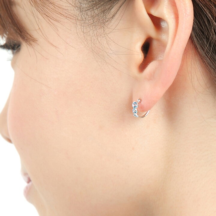 楽天市場】ブルートパーズ フープ ピアス スナップ ピアス 14K K14WG 