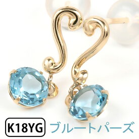 ブルートパーズ ピアス ハート K18YG 18k 18金 イエローゴールド 【プレゼント ギフト】 あす楽 ▼