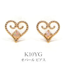 楽天市場】ピアス 10k（種類（宝石）オパール・モチーフ一粒ジュエリー 