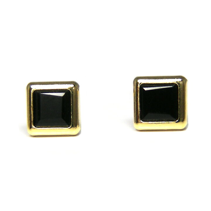 楽天市場】オニキス ピアス 18k K18YG 18金 イエロー ゴールド 