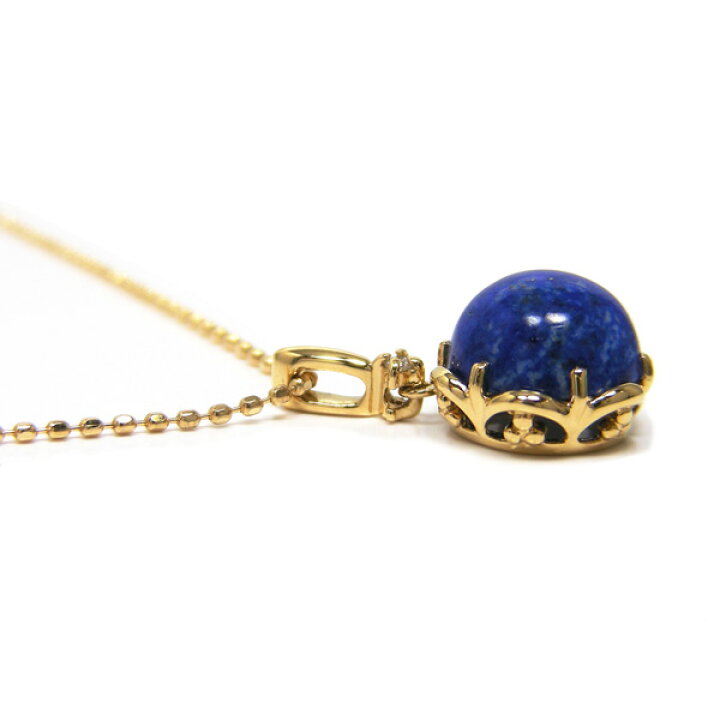 楽天市場】ラピスラズリ ネックレス ダイヤモンド 18k K18YG 18金 