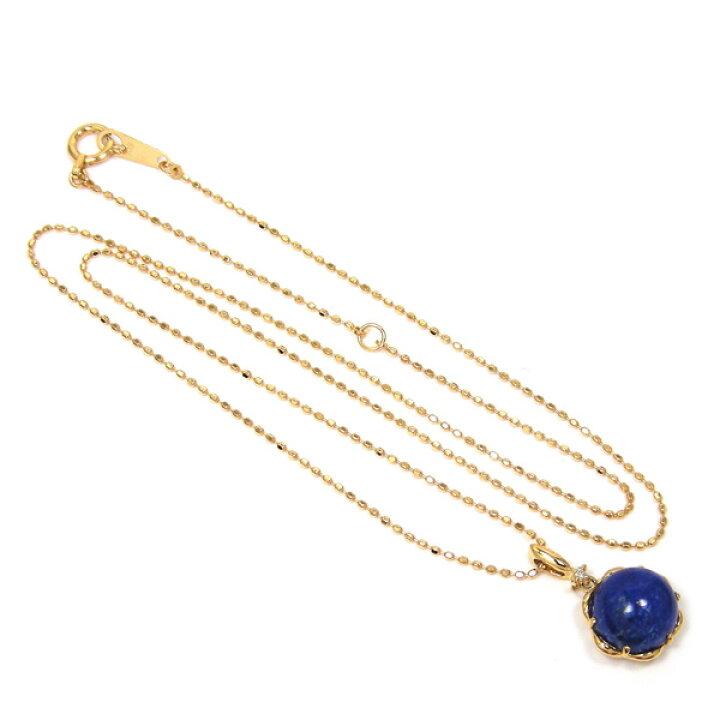 楽天市場】ラピスラズリ ネックレス ダイヤモンド 18k K18YG 18金 