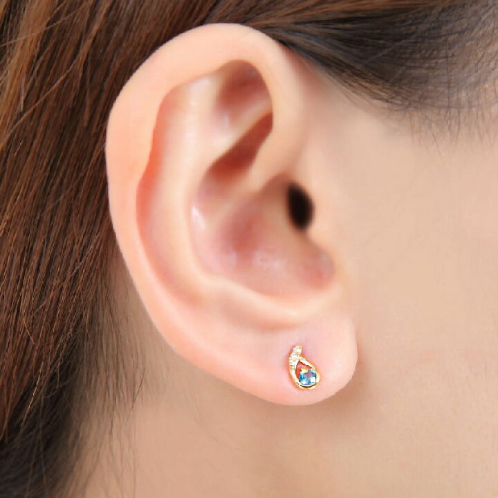 楽天市場】サンタマリア アクアマリン ピアス K18YG 18k 18金 イエロー 