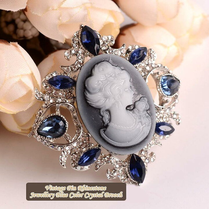 楽天市場】ブローチ ストールピン/エレガントで華やかなブルーストーン  