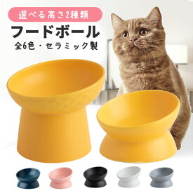 フードボウル 高さがある 犬 猫 陶器 セラミック ペット 食器 傾斜 食べやすい 負担軽減 おしゃれ ペット用 お皿 餌入れ エサ入れ スタンド 脚付き 斜め 小型犬