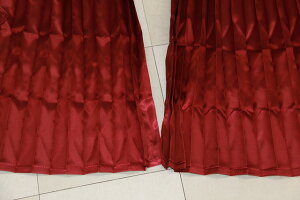 トラックカーテン リアカーテン プリーツ ワイン 1級遮光 巾85cmx丈70cm 2枚入りフック16ケ入り ベット後ろ用カーテン トラック用品 トラック用カーテン