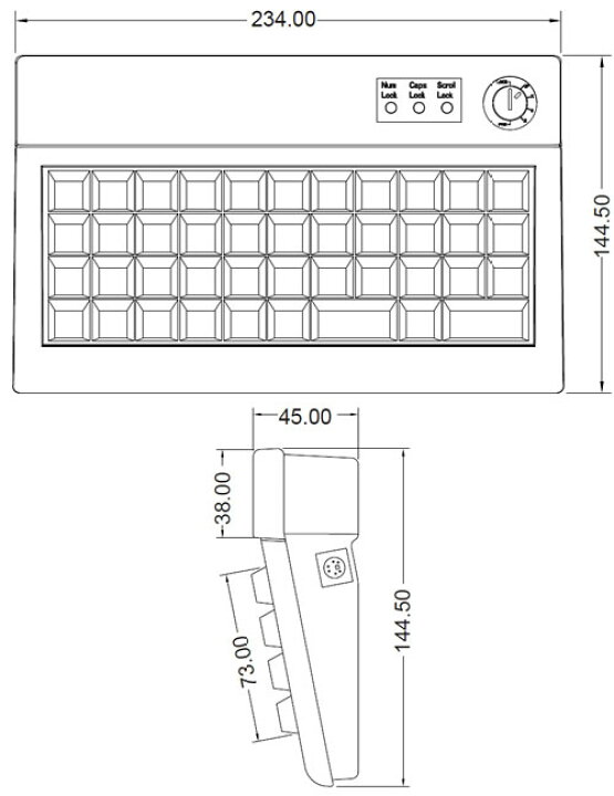 PKB-044UB エフケイシステム FKsystem プログラマブルキーボード USB接続【 POSキーボード POSレジ フルプログラム キーボード 】 PC-POSのエフケイシステム エフケイシステム POSプログラマブルキーボード PKB-078U (USB接続・カラーブラック)