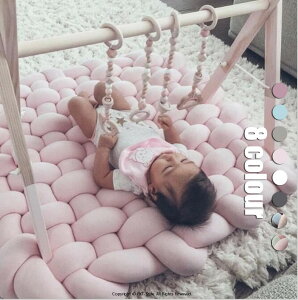 ベビーマット 編み上げマット ベッドガード クッション 撮影小物 85*70CM 丸洗い 赤ちゃん 結び目 部屋飾り お洒落 大人気 出産祝い プレゼント 北欧風 癒しアイテム 敷マット 座蒲団 かわいい