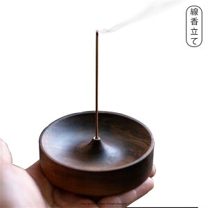 お香立て 線香立て 香炉 香皿 木製 仏壇用 起居室用 小さい木製のお線香立て