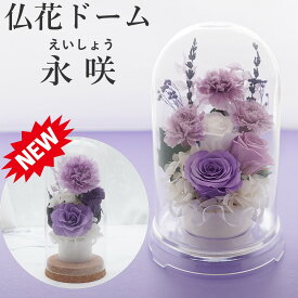 プリザーブドフラワー 仏花 一対 お供え 【週末も即日】 お悔やみ 供花 お花 仏壇 枯れない 花 ガラスドーム 喪中見舞い 一周忌 四十九日 お悔やみ 仏壇 仏壇用 仏壇用仏花 お盆 新盆 初盆 お彼岸 法事 ペット 線香 セット おしゃれ ブリザードフラワー 仏花ドーム永咲