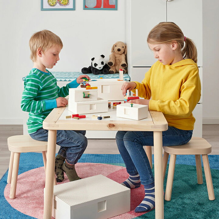 楽天市場 レゴ Lego イケア Ikea コラボ商品 Bygglek ビッグレク ブロック ホワイト 白 収納ボックス Ikea イケア おもちゃ 新作 知育 ギフト プレゼント 収納 男の子 女の子 インテリア 大人 子供 子ども レゴは別売り ふた付き 3点セット 収納ケース 知育玩具