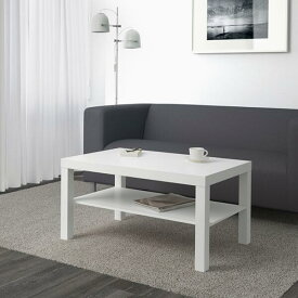 IKEA イケア ローテーブル コーヒーテーブル LACK ラック センターテーブル 90x55 cm 70449906 リビングルーム 寝室 ベッドルーム 机 デスク シンプル おしゃれ 北欧 かわいい 木製 カフェ ソファ 収納付き ホワイト 白 ベッド サイドテーブル