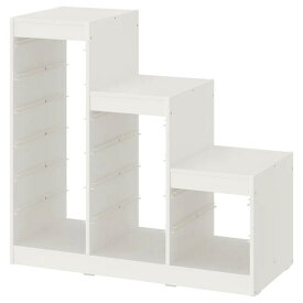 【 IKEA / イケア 】 TROFAST トロファスト 収納コンビネーション 収納棚 収納ボックス バーチ材合板 お片付け キッズ こども フレーム のみ ホワイト 99x44x95 cm 階段 おしゃれ