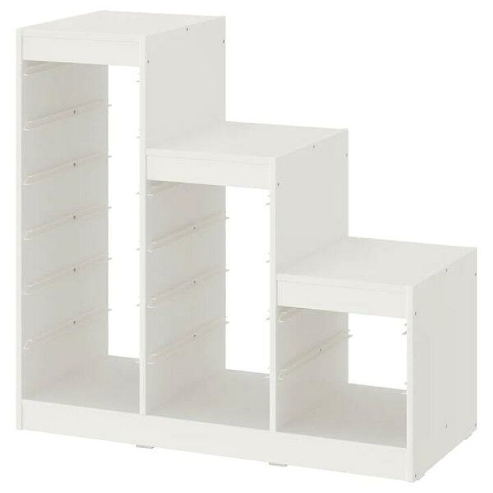【 IKEA イケア 】 TROFAST トロファスト 収納コンビネーション 収納棚 収納ボックス バーチ材合板 お片付け キッズ  こども フレーム のみ ホワイト 99x44x95 cm 階段 おしゃれ 暮らしのセレクトショップ flaack
