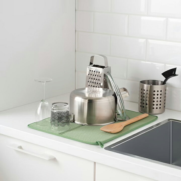 楽天市場】IKEA イケア NYSKOLJD ニーショリド 食器用水切りマット, グリーン 44x36 cm 食器 水切り ラック スリム 折りたたみ シンクラック シンク上 キッチン キッチンラック キッチン収納 収納 棚 台所 おしゃれ : 暮らしのセレクトショップ flaack