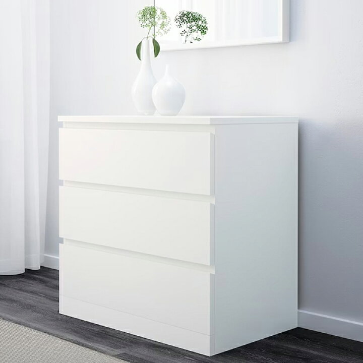 楽天市場 Ikea イケアmalm マルム チェスト おしゃれ 北欧 かわいい 白 ホワイト 引き出し おすすめ シンプル 木製 収納付き 引き出し付き コパン 引出 ドロア ドレッサー 棚 収納棚 洋服棚 チェスト 引き出し 3 ホワイト 80x78 Cm 暮らしのセレクトショップ Flaack