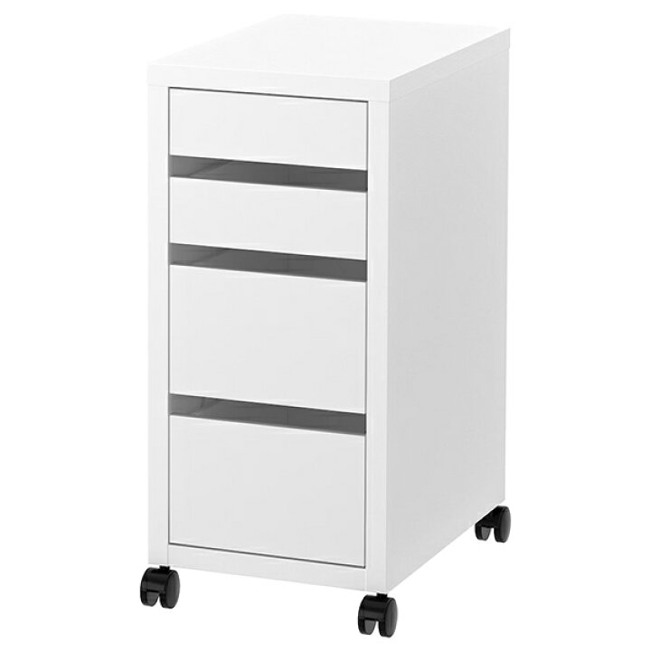 送料無料 引き出しユニット MICKE ミッケ キャスター付き ホワイト 白 35 x 75 cm IKEA イケア 収納棚 収納キャビネット 引き出し収納 75%以上節約 IKEA スティールリグ ホワイト 25mm