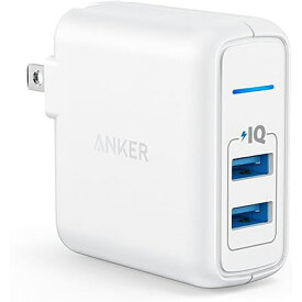 Anker アンカー PowerPort 2 Elite (24W 2ポート USB急速充電器)【折り畳み式プラグ搭載 / PowerIQ搭載 / 旅行に最適】