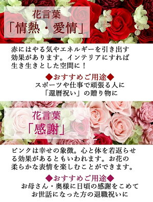 Liaison(リエゾン)|花言葉赤・ピンク|プリザーブドフラワー