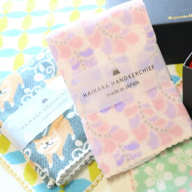 【あす楽＆日時指定対応】HAIKARA HANDKERCHIEF ハンカチ ギフト ミニギフト プチギフト 敬老の日 父の日 退職 誕生日プレゼント 【愛媛県今治産 コンテックス】【お花とセットのみの販売となります】