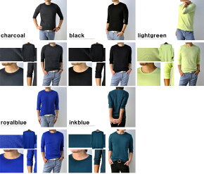 Tシャツメンズ7分袖クルーネックT/Cフライス丸首Tシャツ