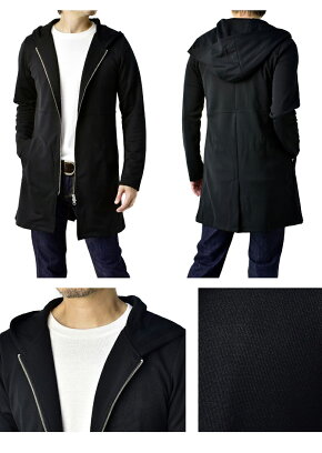 楽天市場 ロングパーカー メンズ ロングコート パーカー ジャージ ジップアップパーカー トップス アウター C1g Flag On Crew