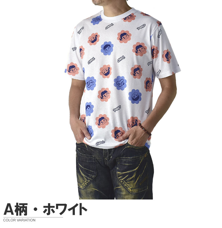 楽天市場】ペコちゃん Tシャツ メンズ プリントTシャツ 半袖 総柄