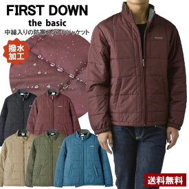 FIRSTDOWN the basic ファーストダウン メンズ ソフトシェル 中綿ジャケット スタンドジャケット 裏フリース 薄中綿 撥水 防寒 保温 ブロックキルト キルティング ブランド【B7F】