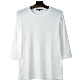 Tシャツ メンズ 七分袖 7分 クルーネック トップス フライス生地 ストレッチ カットソー【E1A】【パケ2】
