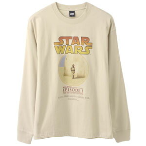 スターウォーズ エピソード1 長袖 Tシャツ ロンT メンズ 綿100% アナキン ダースベイダー ポスター柄 プリント キャラクター グッズ 映画 SF【R1E】【パケ2】