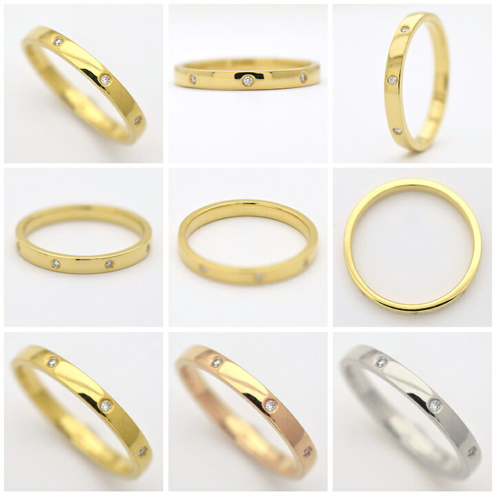 楽天市場】k18 ダイヤリング K18 ドットリング ダイヤモンド 0.03ct 