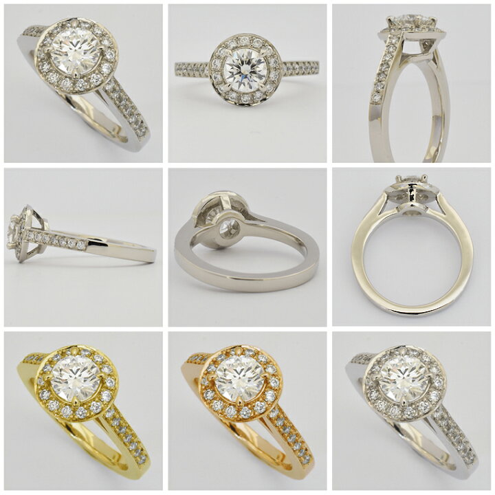 楽天市場】K18 ダイヤモンド 0.7ct/29pcs リング［Halo050］［G SI1  