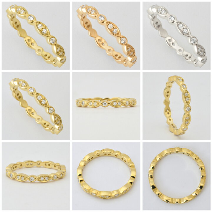 楽天市場】フルエタニティリング K18 ダイヤモンド 0.15ct 