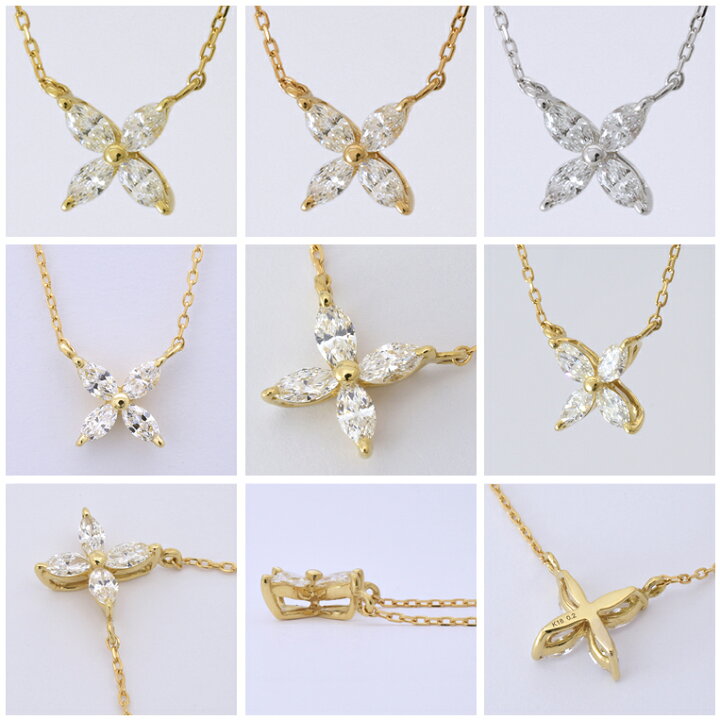 楽天市場】マーキスダイヤモンド 0.3ct K18 ネックレス ［Papillon 025  