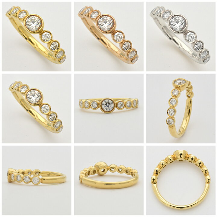 楽天市場】ハーフエタニティリング K18 ダイヤモンド 0.52ct 