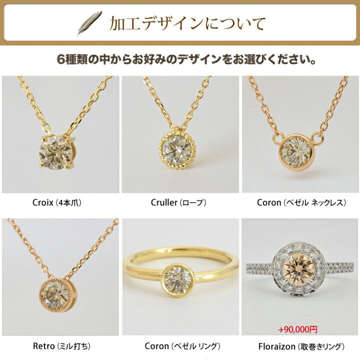 楽天市場】ブラウンダイヤモンド［0.5ct Fancy Light Brown VS H&C  