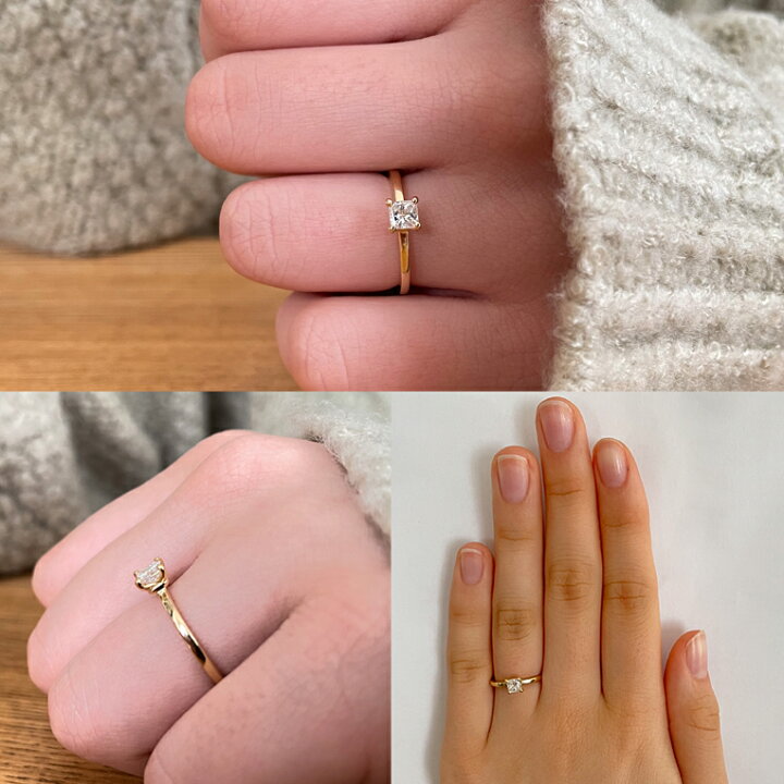 楽天市場】プリンセスカット ダイヤモンド 0.3ct K18 一粒ダイヤ 