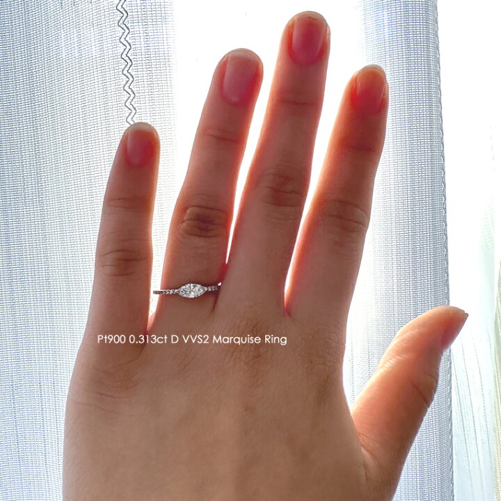 楽天市場】マーキスダイヤモンド プラチナ リング［0.313ct Dカラー  
