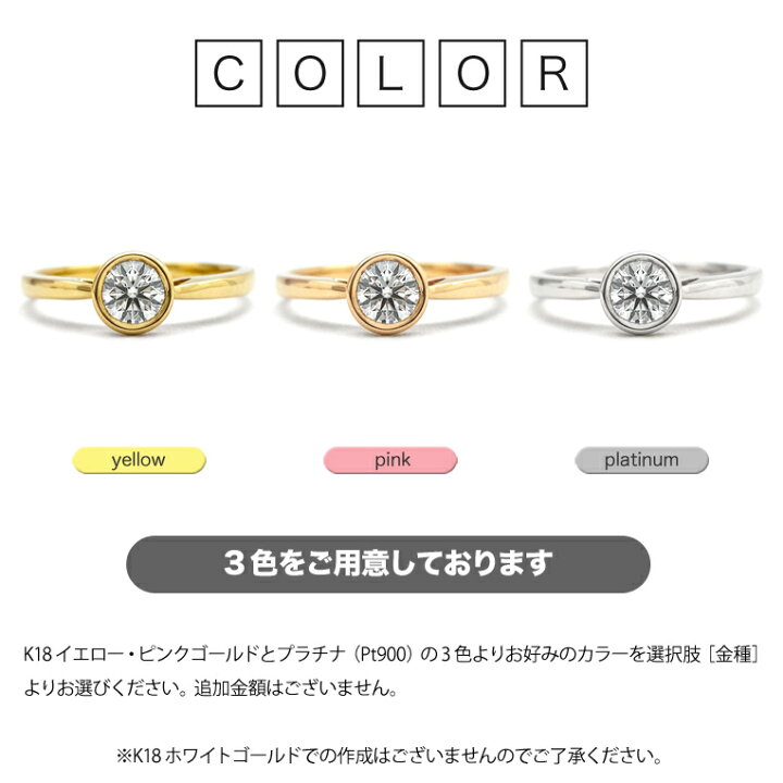 楽天市場】一粒ダイヤ リング K18 ダイヤモンド0.18ct ［Ballerine018 