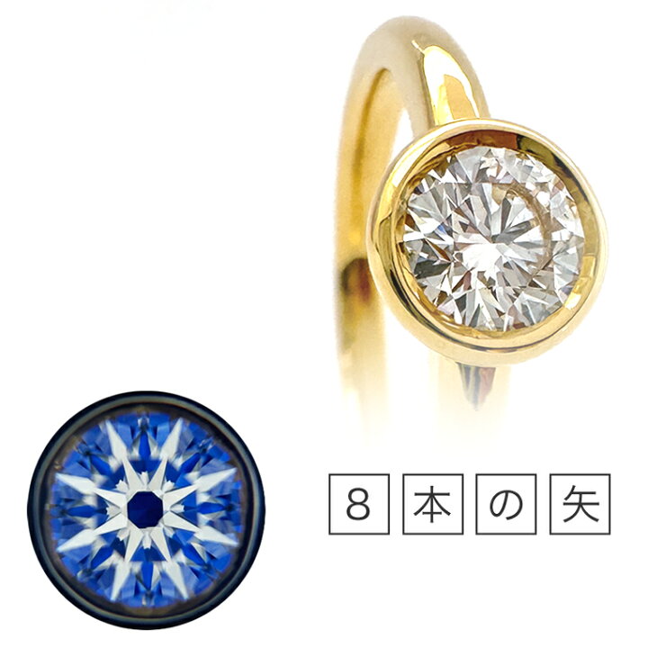 楽天市場】一粒ダイヤ リング K18 ダイヤモンド 0.5ct ［Coron050u  