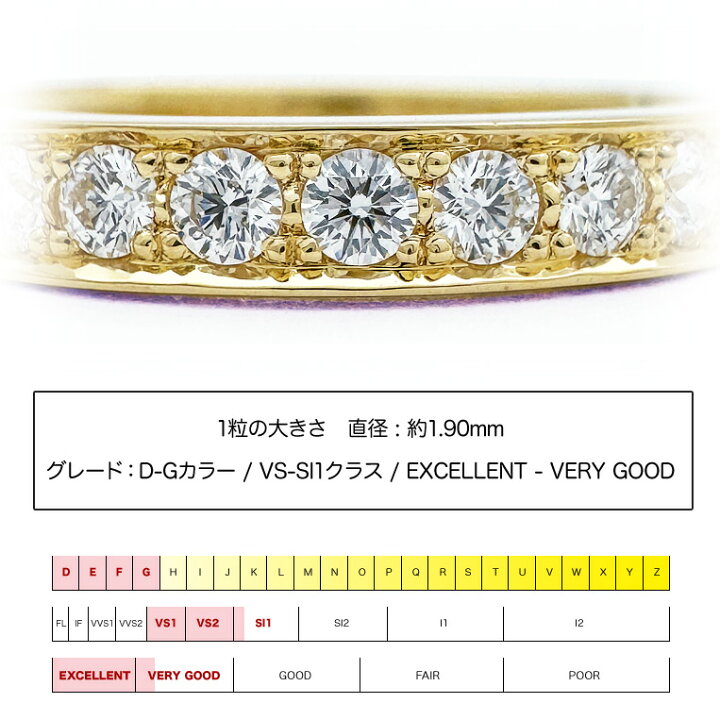 楽天市場】エタニティリング K18 ダイヤモンド 0.35ct ［Pile 035］18k  