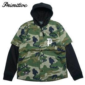 【Primitive/プリミティブ】ベースボールフーディー レイヤード パーカー/TWO-FER BASEBALL SWEAT