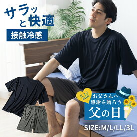 【父の日 遅れてごめんね】【楽天1位】パジャマ メンズ 上下 冷感 夏 吸汗速乾 ドライ ルームウェア 上下セット リラックス 部屋着 ひんやり 涼しい 男性 ストレッチ 大きいサイズ 半袖 短パン 無地 寝間着 軽い 接触冷感 ギフト プレゼント 夏物特集