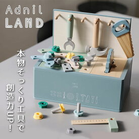 Adnil LAND CRAFT TOOL BOX アドニルランド クラフトツールボックス 工具セット 体験玩具 大工さんキット 大工さんごっこ 大工さん DIY diy おもちゃ ごっこ遊び ツールボックス 知育玩具 木 木製 幼児 こども【送料無料 ポイント2倍】【8/19】