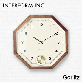 【2000円OFFクーポン】【電池おまけ付】壁掛け時計 Gorlitz ゲルリッツ CL-3351 おしゃれ 北欧 INTERFORM インターフォルム ウォールクロック アナログ スイープムーブメント 音がしない 静音 静か 秒針なし ウッド【送料無料】【：109】【着後L】